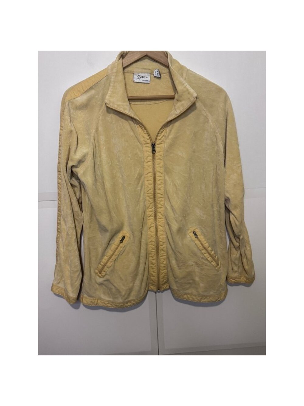 Women's Spa by Chico's Yellow Terry Jacket Size 2 (L)